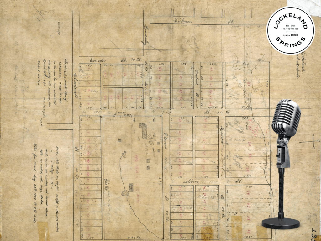 Lockeland Springs neighbors attend a community panel discussion about the neighborhood’s history, featuring longtime residents sharing stories.